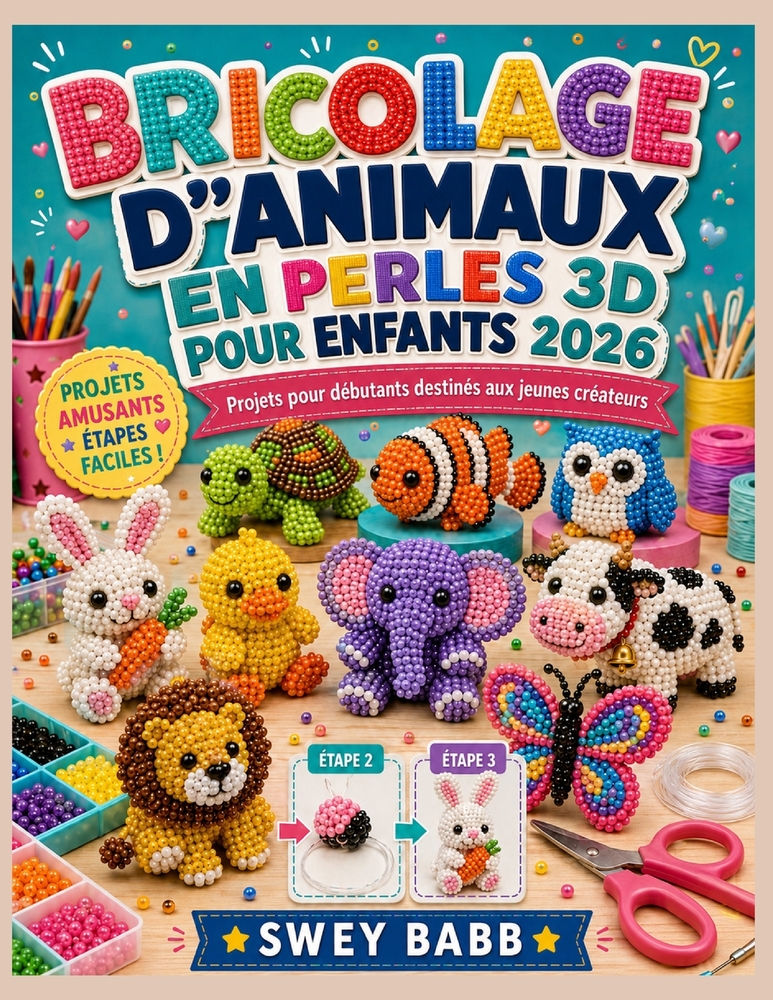 Bricolage d'Animaux En Perles 3D Pour Enfants 2026: Projets pour débutants destinés aux jeunes créateurs. cover
