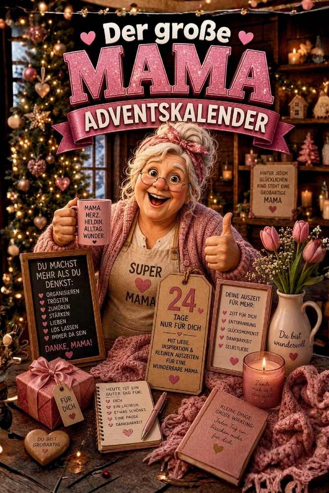 Der große Mama-Adventskalender: Buch-Adventskalender mit Geschichten, Rätseln und Knobeleien als Geschenk für Mama cover
