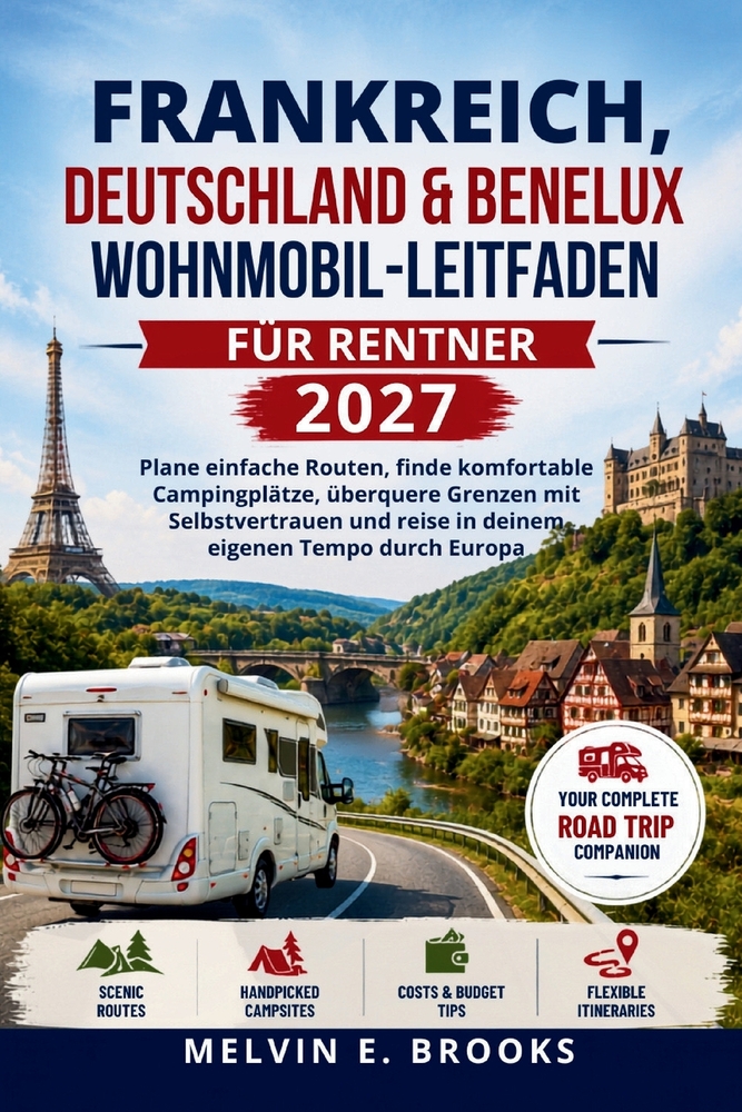Frankreich, Deutschland & Benelux Wohnmobil-Leitfaden für Rentner 2027: Plane einfache Routen, finde komfortable Campingplätze, überquere Grenzen mit cover