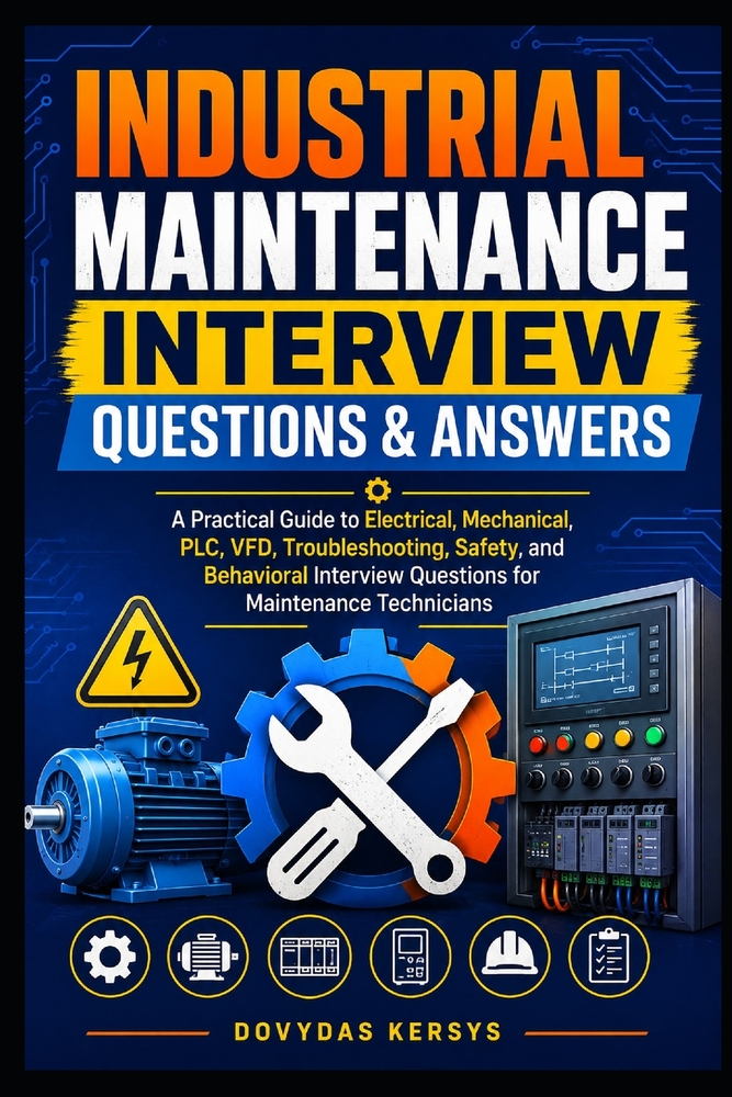 Industrial Maintenance Interview Questions & Answers: A Practical Guide to Electrical, Mechanical, PLC, VFD, Troubleshooting, Safety, and Behavioral I cover