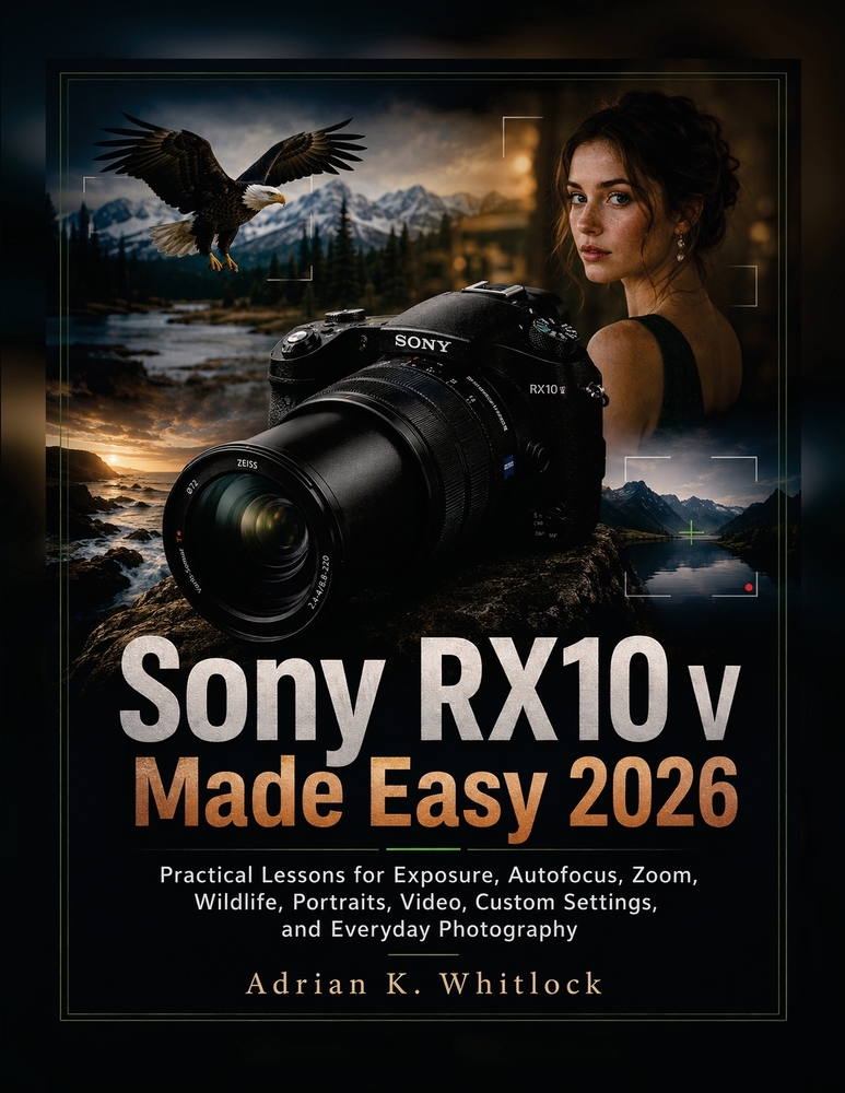 Sony RX10 V Made Easy 2026: Practical Lessons for Exposure, Autofocus, Zoom, Wildlife, Portraits, Video, Custom Settings, and Everyday Photography cover