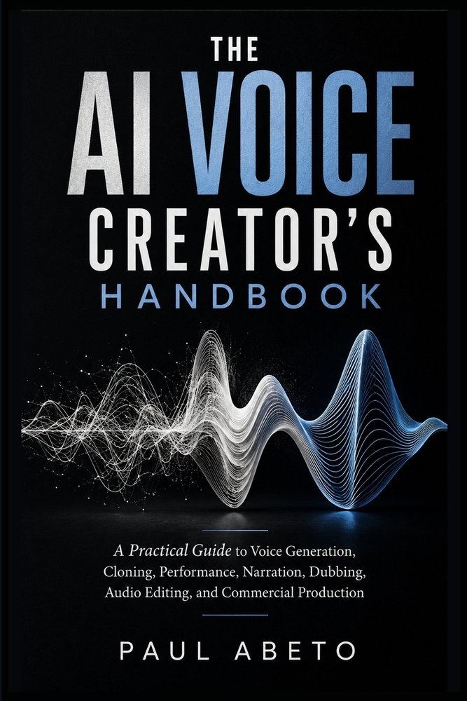The AI Voice Creator's Handbook: A Practical Guide to Voice Generation, Cloning, Performance, Narration, Dubbing, Audio Editing, and Commercial Produc cover
