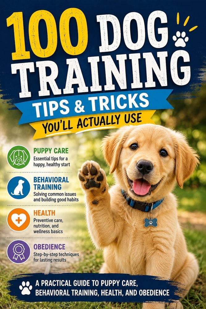 100 Dog Training Tips & Tricks You'll Actually Use: A Practical Guide to Puppy Care, Behavioral Training, Health, and Obedience cover