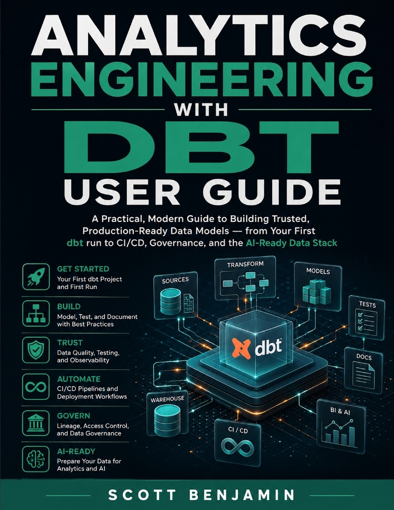 Analytics Engineering with Dbt User Guide: A Practical, Modern Guide to Building Trusted, Production-Ready Data Models - from Your First dbt run to CI cover