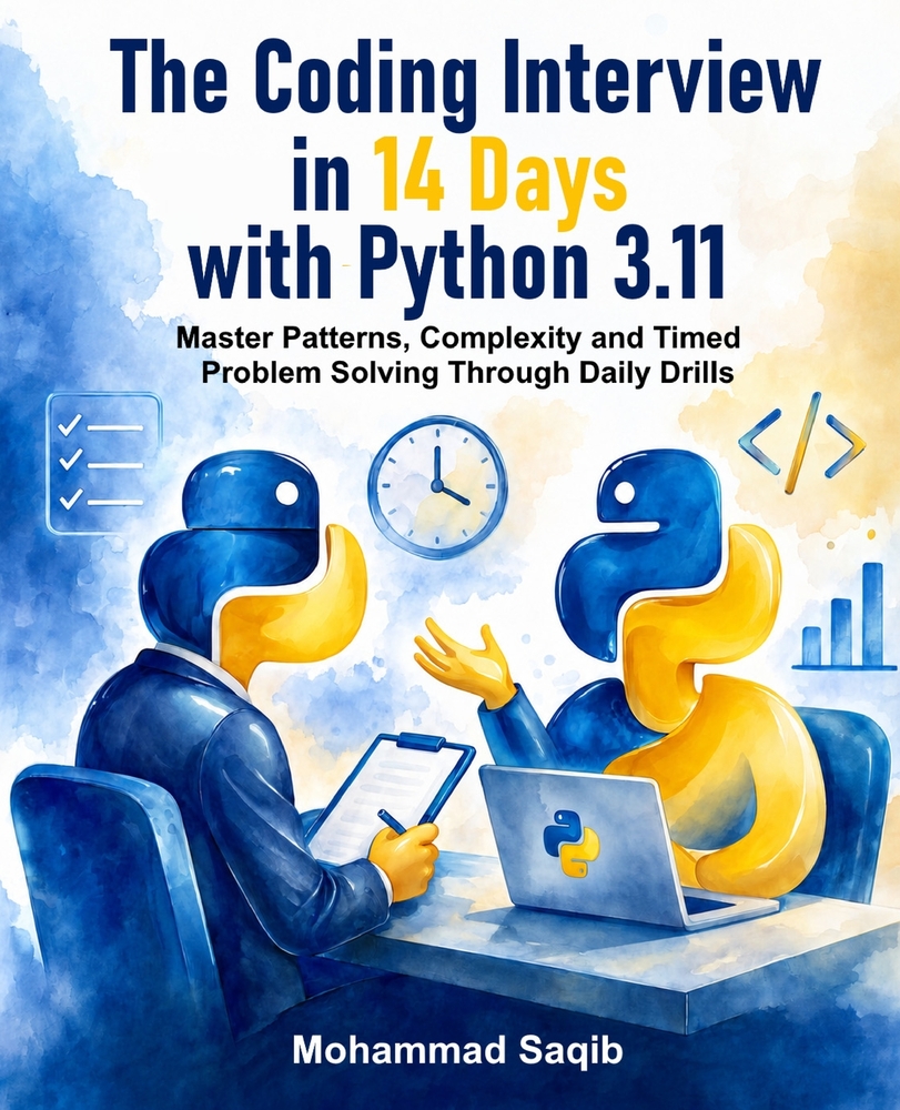 The Coding Interview in 14 Days with Python 3.11: Master Patterns, Complexity and Timed Problem Solving Through Daily Drills cover