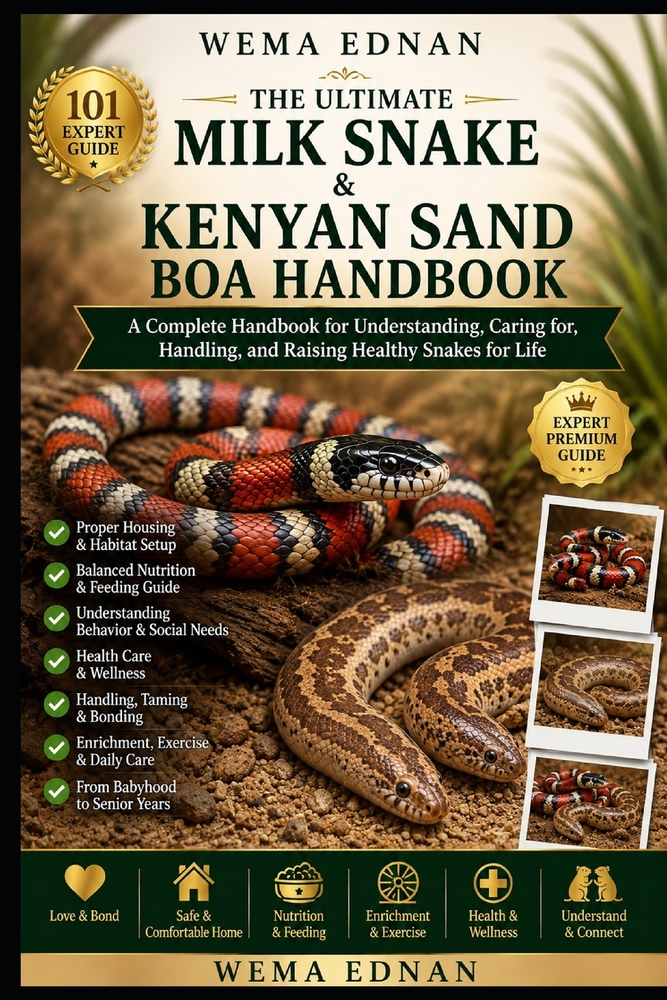 The Ultimate Milk Snake & Kenyan Sand Boa Handbook: A Complete Handbook for Understanding, Caring for, Handling, and Raising Healthy Snakes for Life cover