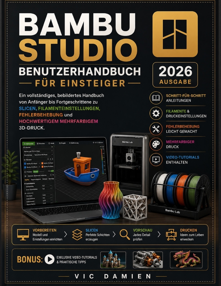 Bamboo Studio Benutzerhandbuch Für Anfänger 2026: Eine praktische Schritt-für-Schritt-Anleitung zum Slicing, Filamenteinstellungen, Fehlerbehebung und cover