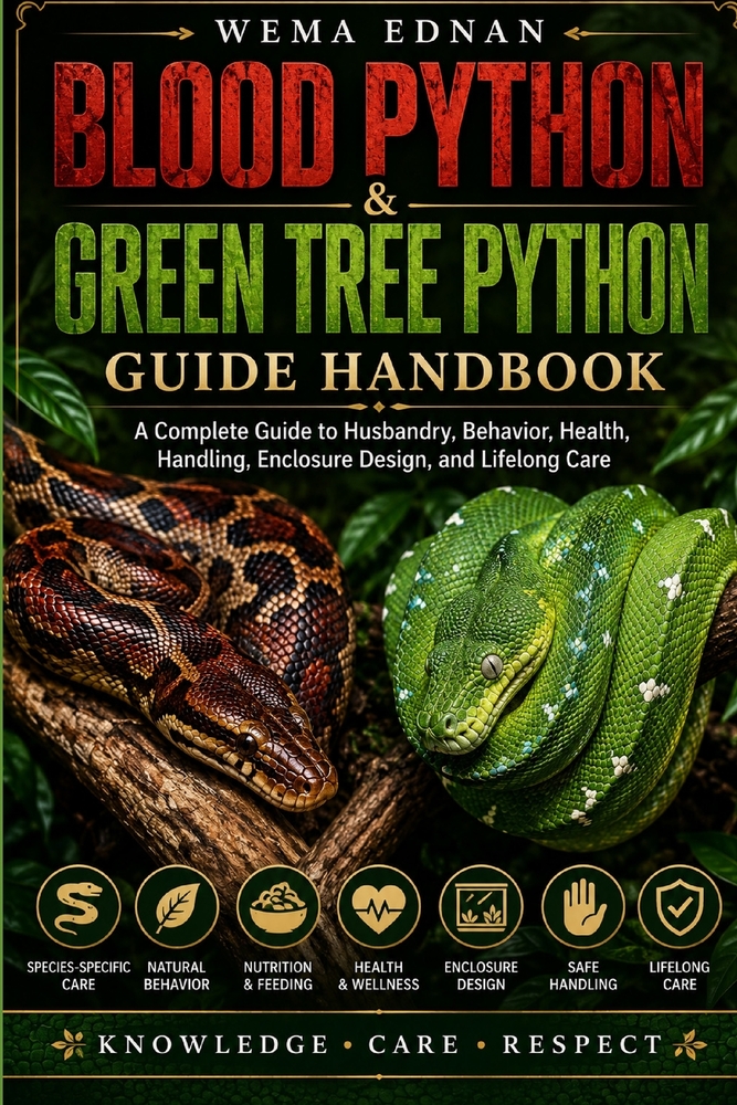 Blood Python & Green Tree Python Guide Handbook: A Complete Guide to Husbandry, Behavior, Health, Handling, Enclosure Design, and Lifelong Care cover