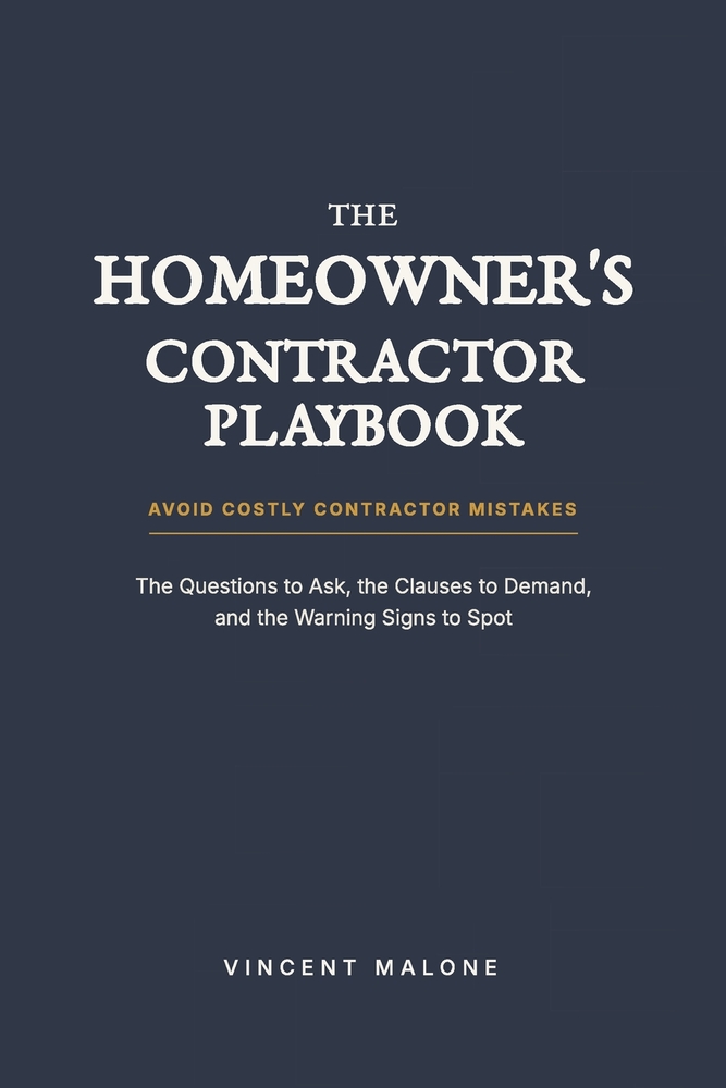 The Homeowner's Contractor Playbook: The Questions to Ask, The Clauses to Demand, and the Warning Signs to Spot. cover