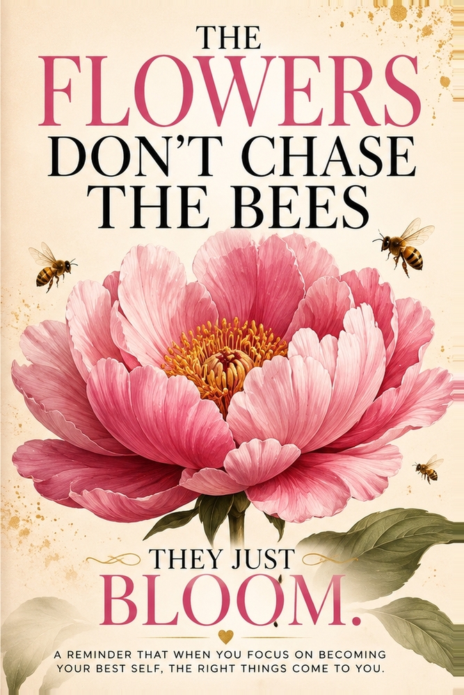 The Flowers Don't Chase the Bees, They Just Bloom: A Reminder That When You Focus on Becoming Your Best Self, the Right Things Come to You cover