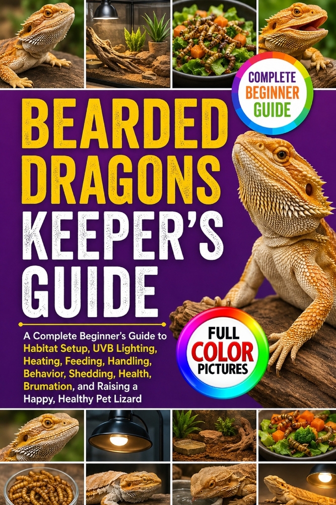 Bearded Dragons Keeper's Guide: A Complete Beginner's Guide to Habitat Setup, UVB Lighting, Heating, Feeding, Handling, Behavior, Shedding, Health, Br cover
