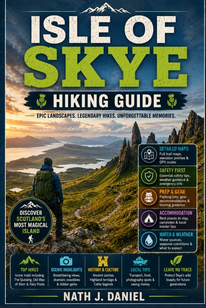 Isle of Skye Hiking Guide: Complete Guide to Scenic Trails, Mountain Hikes, Coastal Walks, Hidden Gems, Trail Maps, Safety Tips, Packing Essentials & cover