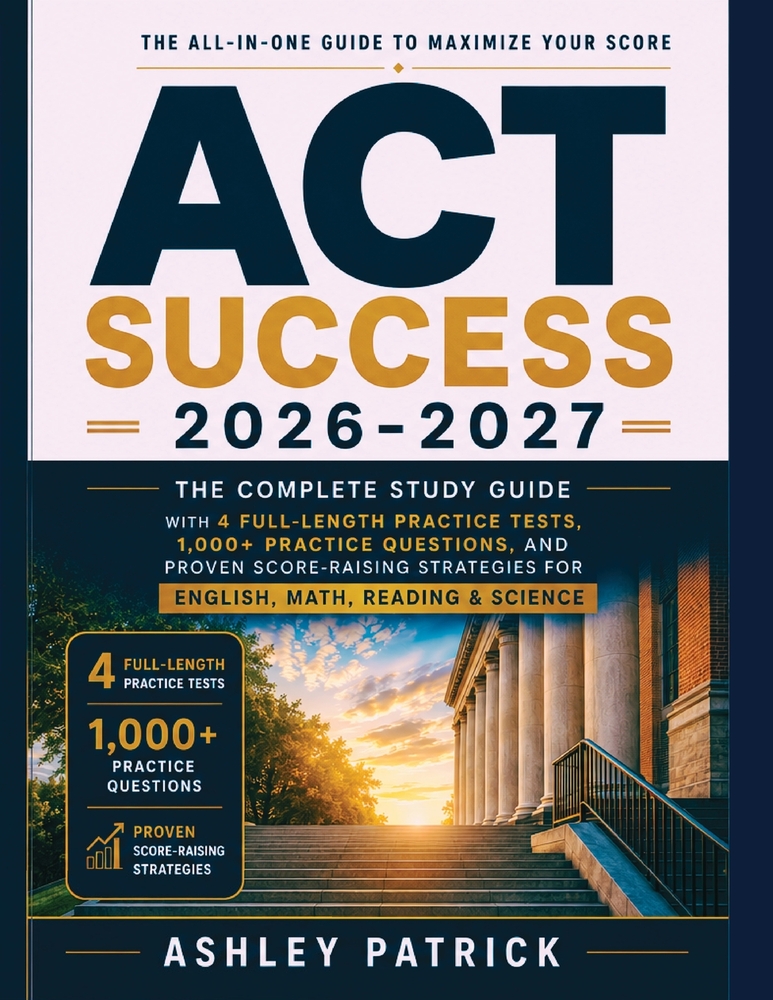 ACT Preparation Guide 2026-2027: Complete Review with 4 Full Mock Tests, Practice Problems, and Proven College Readiness Strategies cover