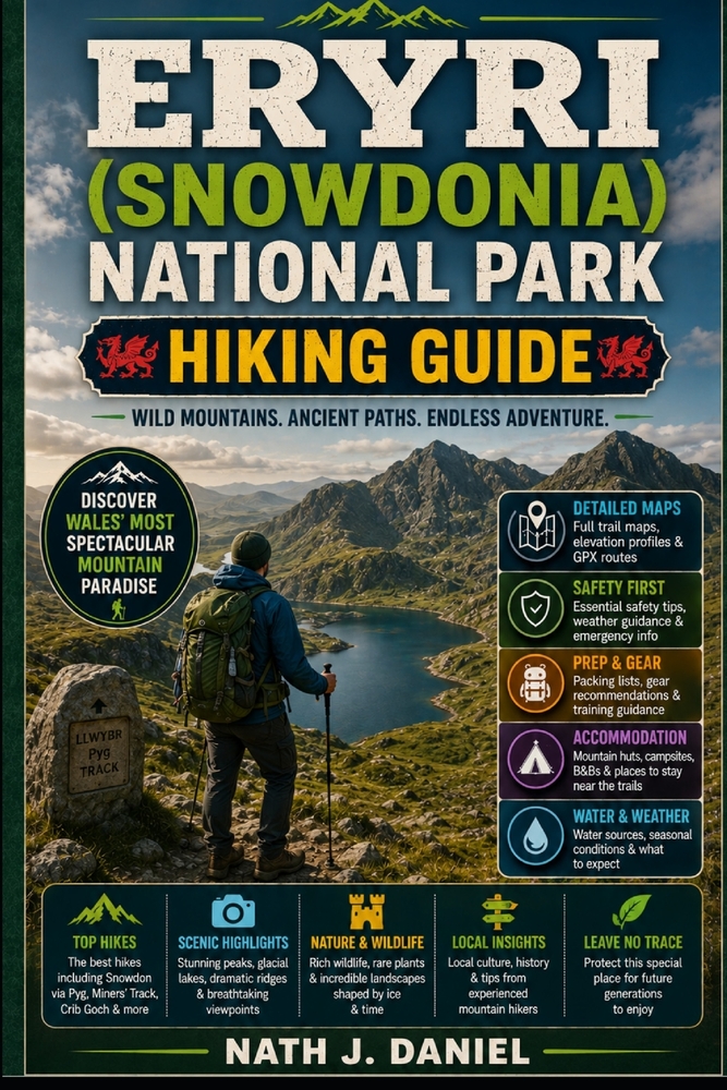 Eryri (Snowdonia) National Park Hiking Guide: Complete Guide to Mountain Trails, Scenic Hikes, Walking Routes, Trail Maps, Hidden Gems, Safety Tips, P cover