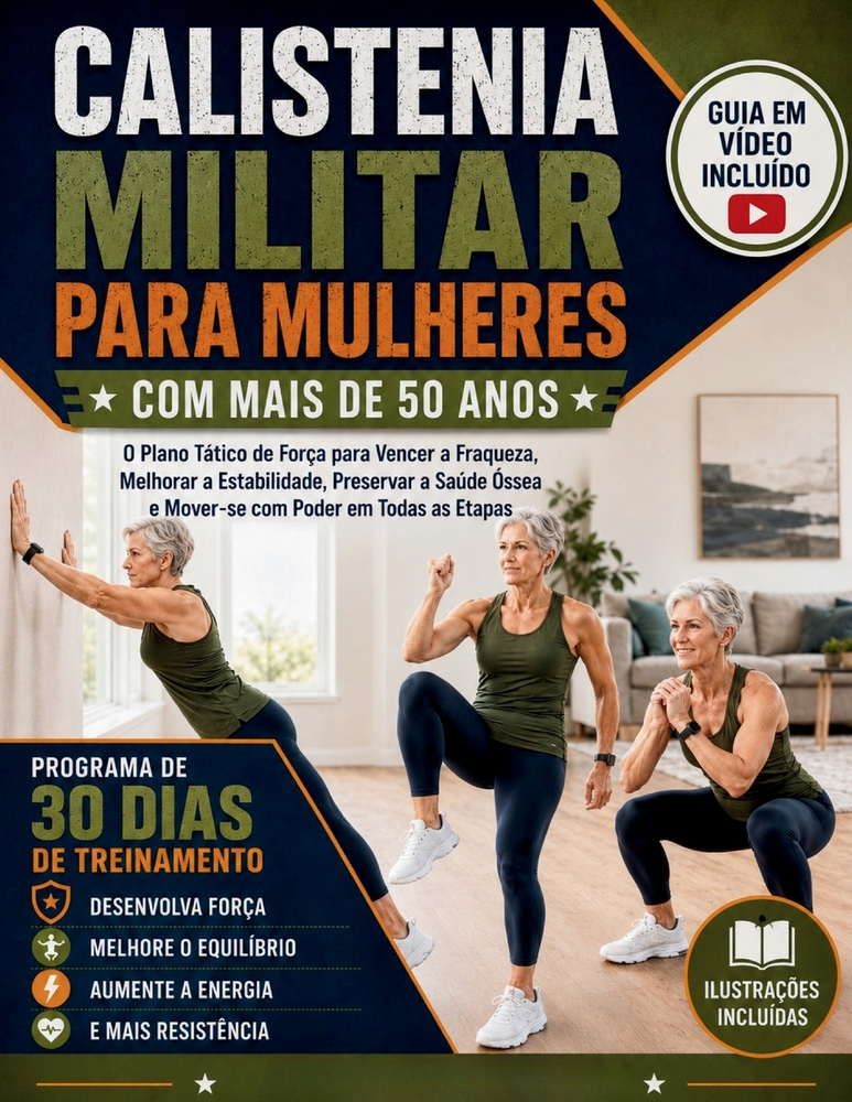 calistenia militar para mulheres com mais de 50 anos: O Plano Tático de Força para Vencer a Fraqueza, Melhorar a Estabilidade, Preservar a Saúde Óssea cover