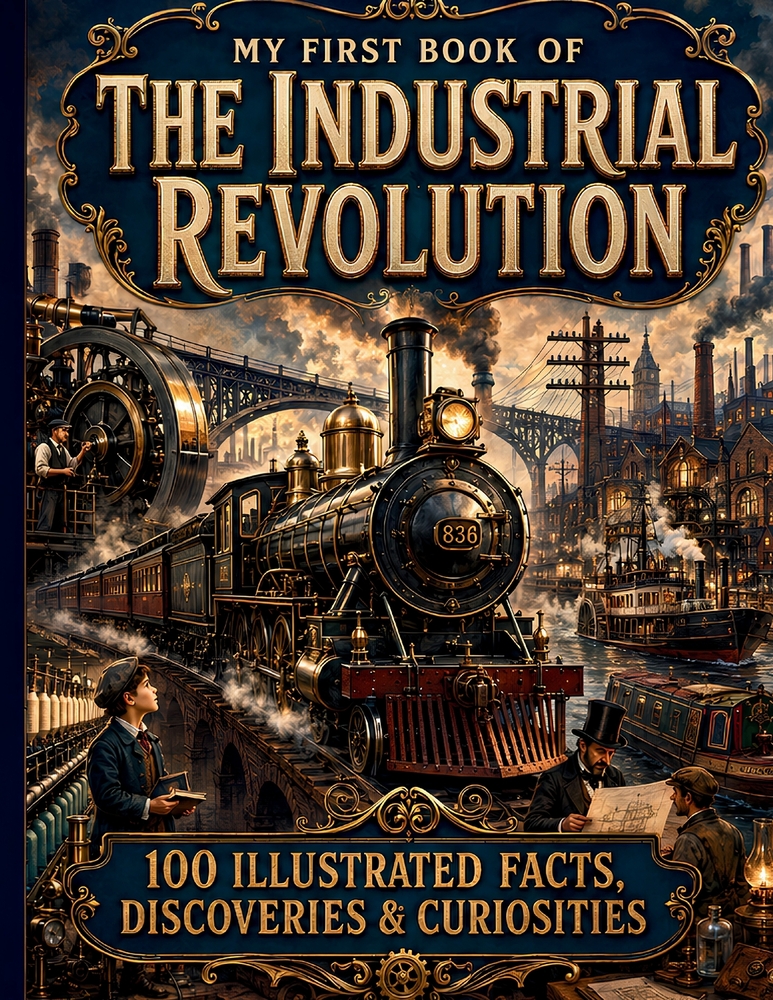 My First Book Of The Industrial Revolution: 100 Illustrated Facts, Discoveries & Curiosities - Visual History for Kids 8-12 About Steam Power, Factori cover