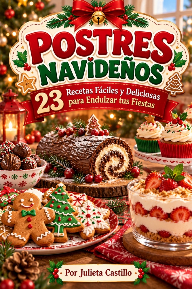 POSTRES NAVIDEÑOS 23 Recetas Fáciles y Deliciosas para Endulzar tus Fiestas cover