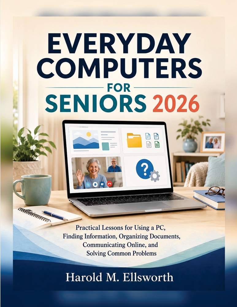 Everyday Computers for Seniors 2026: Practical Lessons for Using a PC, Finding Information, Organizing Documents, Communicating Online, and Solving Co cover