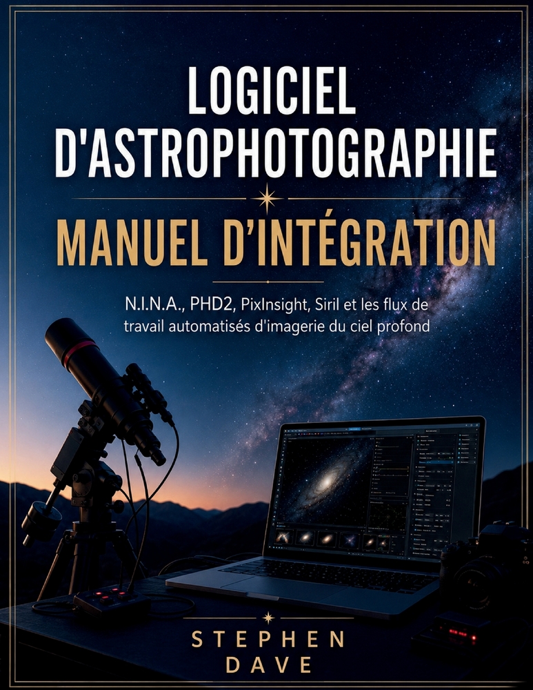 Logiciel d'Astrophotographie Manuel d'Intégration: N.I.N.A., PHD2, PixInsight, Siril et les flux de travail automatisés d'imagerie du ciel profond cover