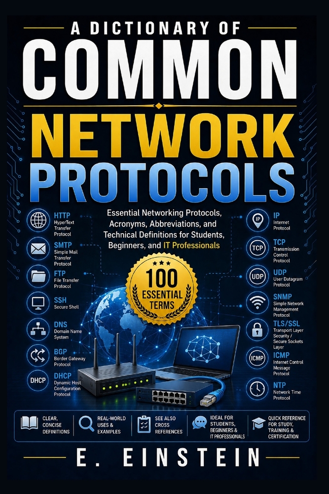 A Dictionary of Common Network Protocols: Essential Networking Protocols, Acronyms, Abbreviations, and Technical Definitions for Students, Beginners, cover