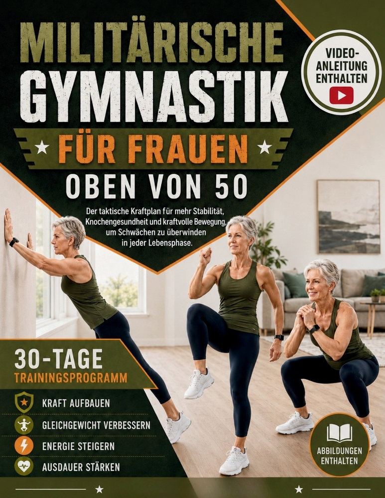Militärische Gymnastik FÜR FRAUEN OBEN VON 50: Der taktische Kraftplan für mehr Stabilität, Knochengesundheit und kraftvolle Bewegung, um Schwächen zu cover