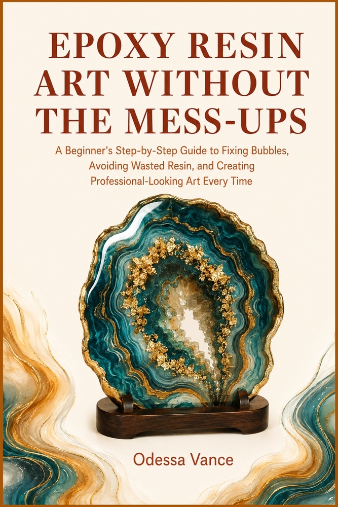 Epoxy Resin Art Without the Mess-Ups: A Beginner's Step-by-Step Guide to Fixing Bubbles, Avoiding Wasted Resin, and Creating Professional-Looking Art cover