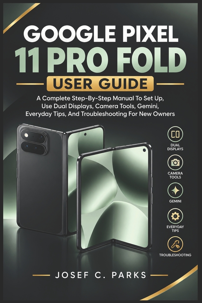 Google Pixel 11 Pro Fold User Guide: A Complete Step-By-Step Manual To Set Up, Use Dual Displays, Camera Tools, Gemini, Everyday Tips, And Troubleshoo cover