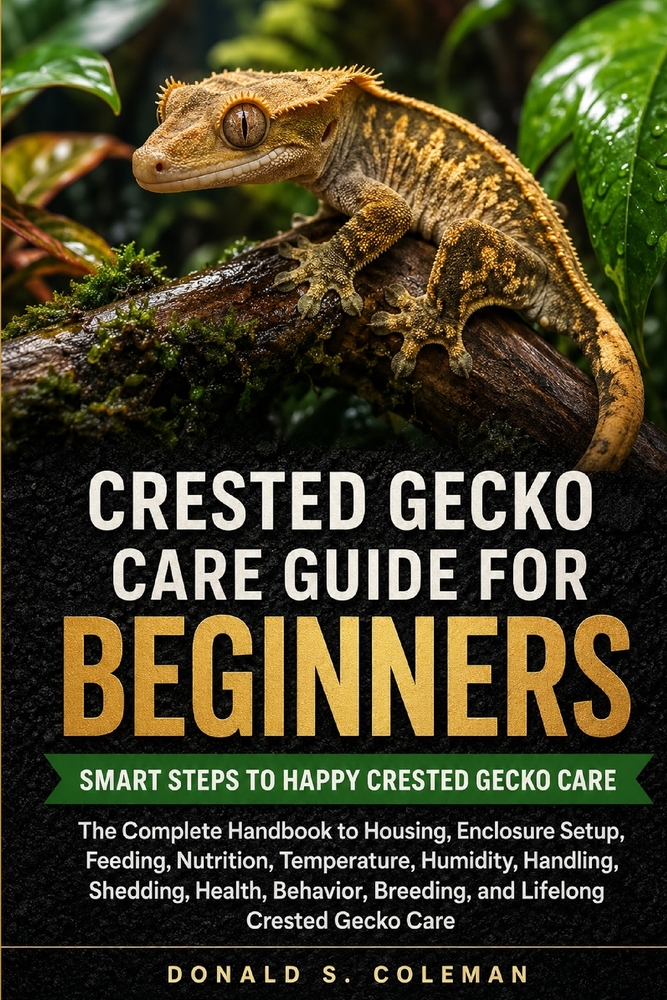 Crested Gecko Care Guide for Beginners: The Complete Handbook to Housing, Enclosure Setup, Feeding, Nutrition, Temperature, Humidity, Handling, Sheddi cover