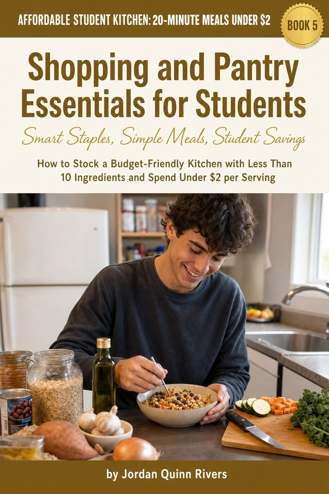 Shopping and Pantry Essentials for Students: How to Stock a Budget-Friendly Kitchen with Less Than 10 Ingredients and Spend Under $2 per Serving cover