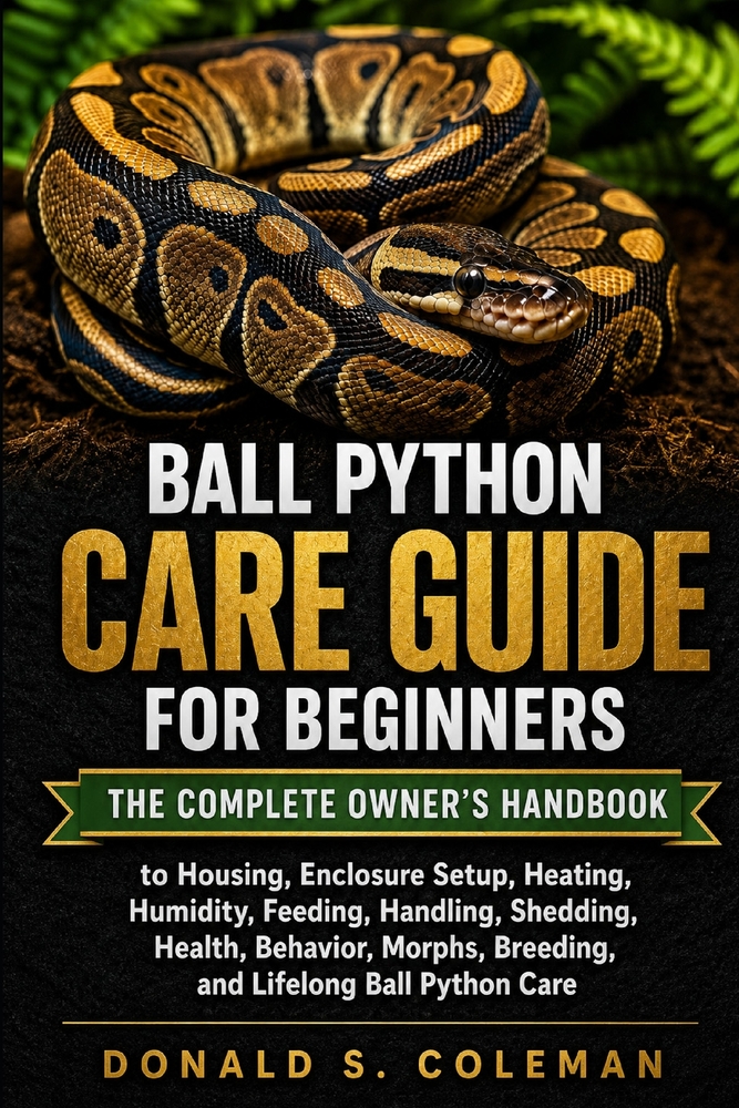 Ball Python Care Guide for Beginners: The Complete Owner's Handbook to Housing, Enclosure Setup, Heating, Humidity, Feeding, Handling, Shedding, Healt cover