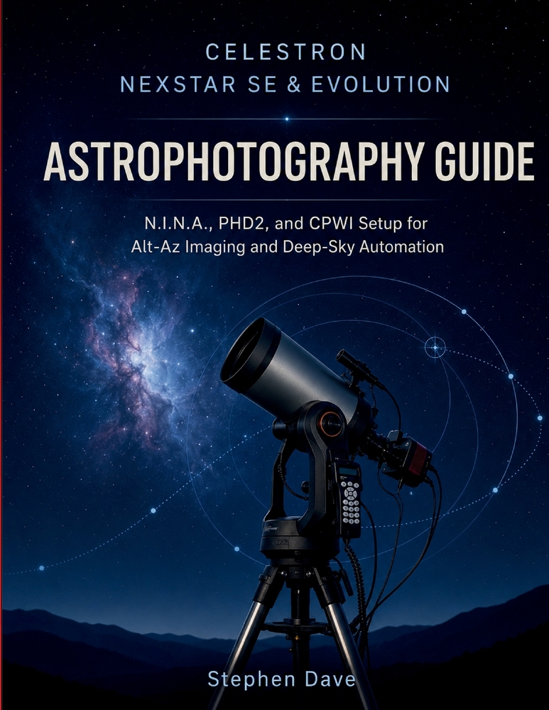 Celestron Nexstar Se & Evolution Astrophotography Guide: NINA, PHD2, and CPWI Setup for Alt-Az Imaging, and Deep-Sky Automation cover