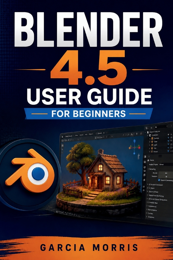 Blender 4.5 User Guide for Beginners: Create Digital Assets With Practical Workflows for Scene Design Materials Animation Visual Effects and Complete cover