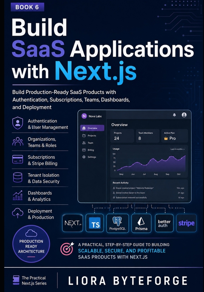 Build SaaS Applications with Next.js: Build Production-Ready SaaS Products with Authentication, Subscriptions, Teams, Dashboards, and Deployment cover