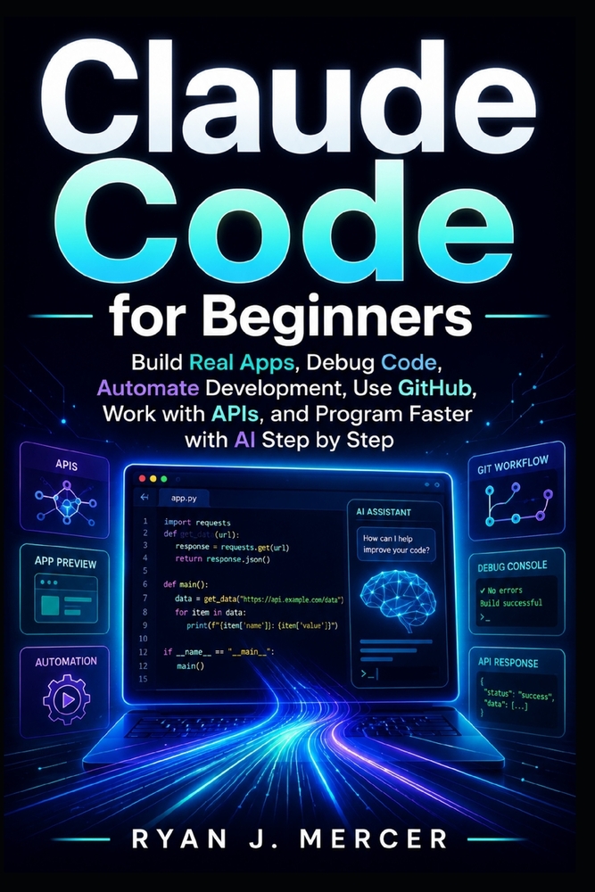Claude Code for Beginners: Build Real Apps, Debug Code, Automate Development, Use GitHub, Work with APIs, and Program Faster with AI Step by Step cover