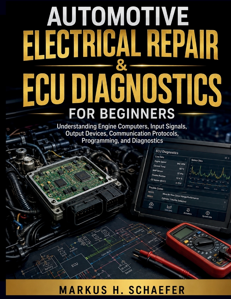Automotive Electrical Repair & ECU Diagnostics for Beginners: Understanding Engine Computers, Input Signals, Output Devices, Communication Protocols, cover