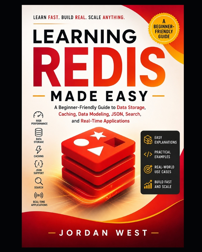 Learning Redis Made Easy: A Beginner-Friendly Guide to Data Storage, Caching, Data Modeling, JSON, Search, and Real-Time Applications cover