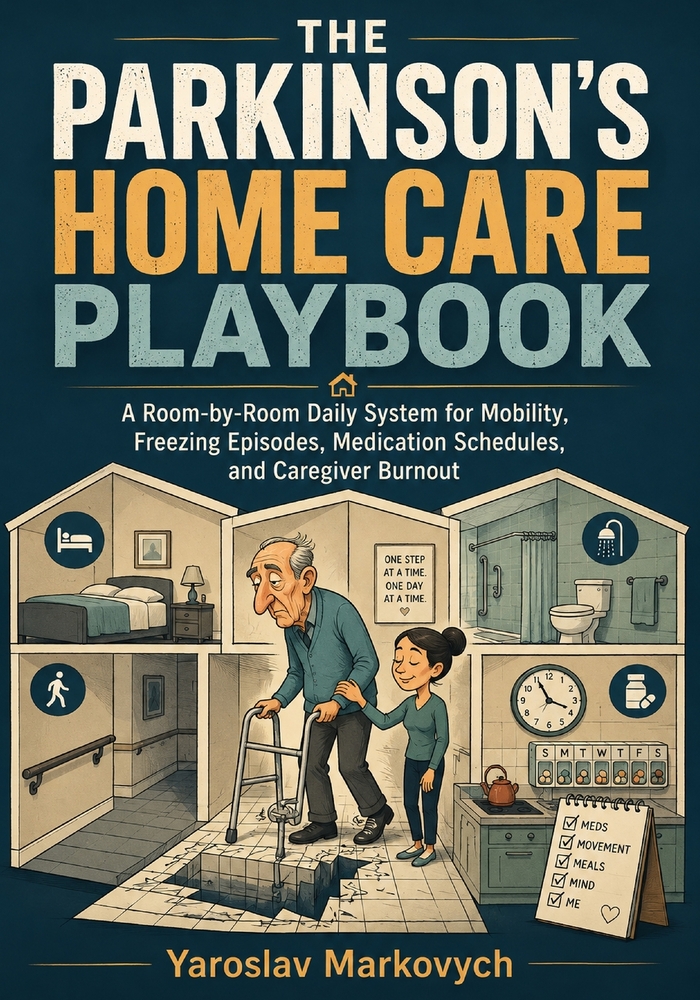 The Parkinson's Home Care Playbook: A Room-by-Room Daily System for Mobility, Freezing Episodes, Medication Schedules, and Caregiver Burnout cover