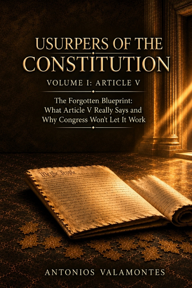 Usurpers of the Constitution - Volume I: Article V: The Forgotten Blueprint: What Article V Really Says and Why Congress Won't Let It Work cover