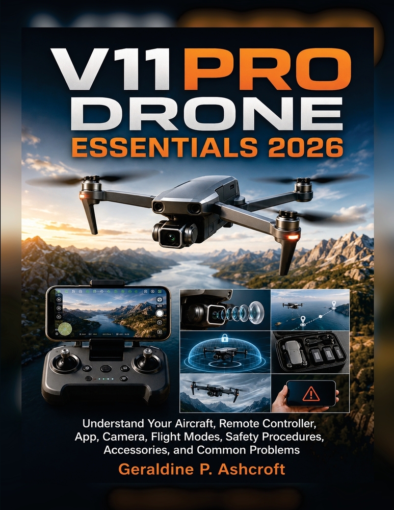 V11PRO Drone Essentials 2026: Understand Your Aircraft, Remote Controller, App, Camera, Flight Modes, Safety Procedures, Accessories, and Common Probl cover