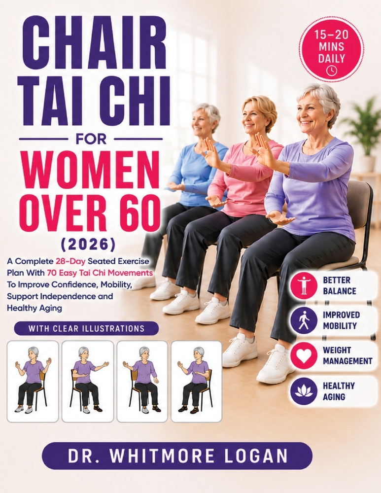 Chair Tai CHI for Women Over 60 (2026): A Complete 28-Day Seated Exercise Plan With 70 Easy Tai Chi Movements To Improve Confidence, Mobility, Support cover