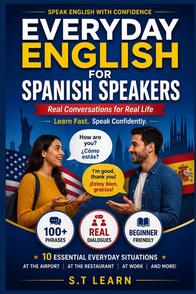 Everyday English for Spanish Speakers: Real Conversations for Real Life: Learn to Speak Conversational English in 10 Essential Everyday Situations - A cover