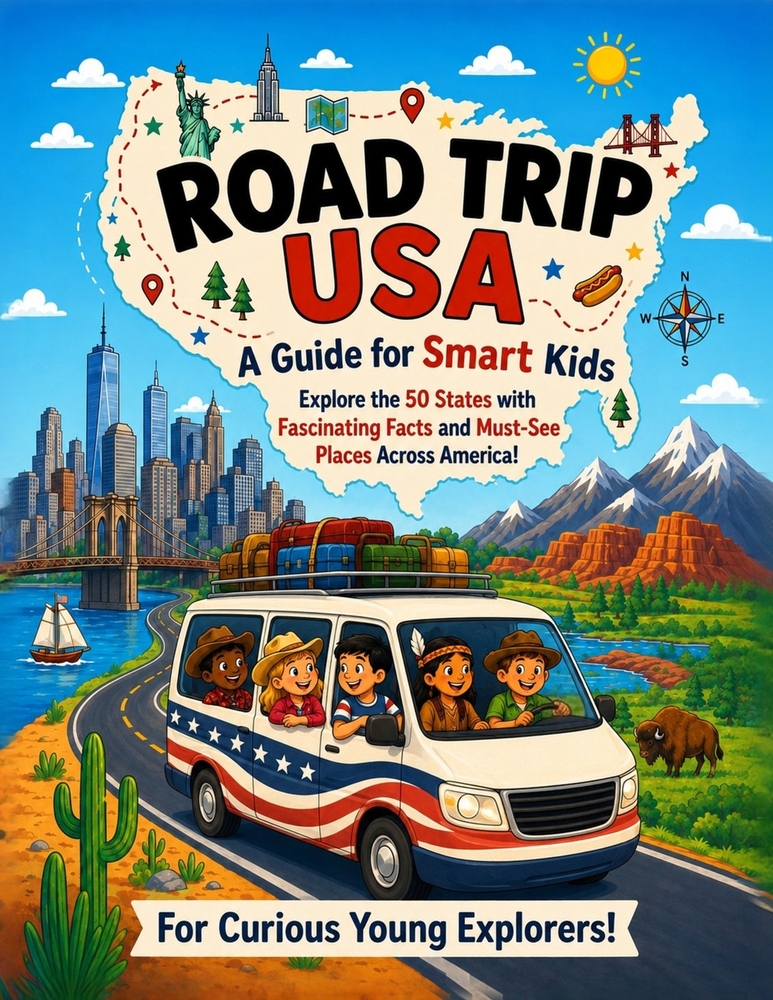 Road Trip USA: A Guide for Smart Kids: Explore the 50 States with Fascinating Facts and Must-See Places Across America for Curious Young Explorers! cover