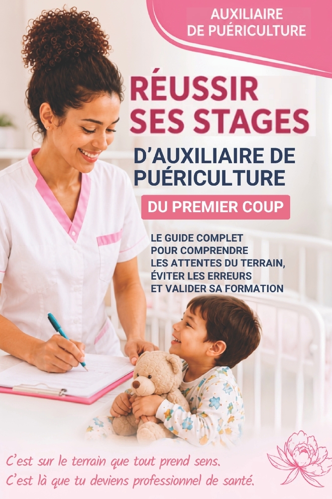 Réussir ses stages d'Auxiliaire de Puériculture du premier coup: Le guide complet pour comprendre les attentes du terrain, éviter les erreurs et valid cover