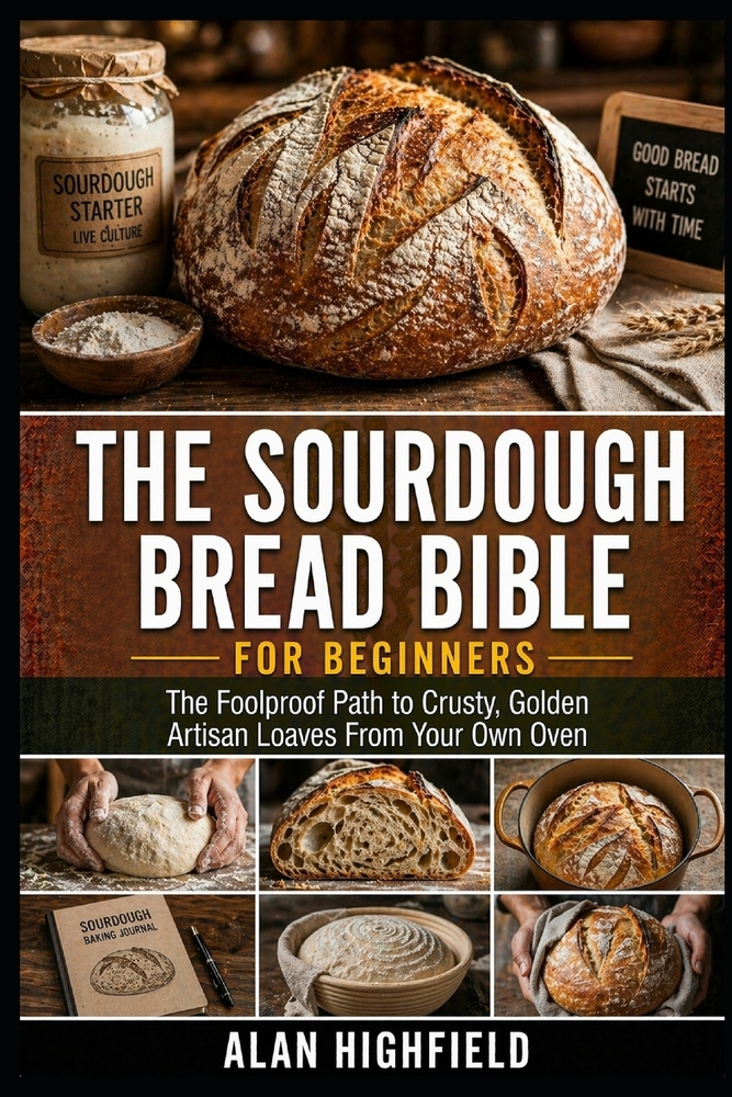 The Sourdough Bread Bible for Beginners: Your Foolproof Guide to Crusty, Golden and Delicious Artisan Loaves From Your Own Oven Easy Sourdough Baking cover