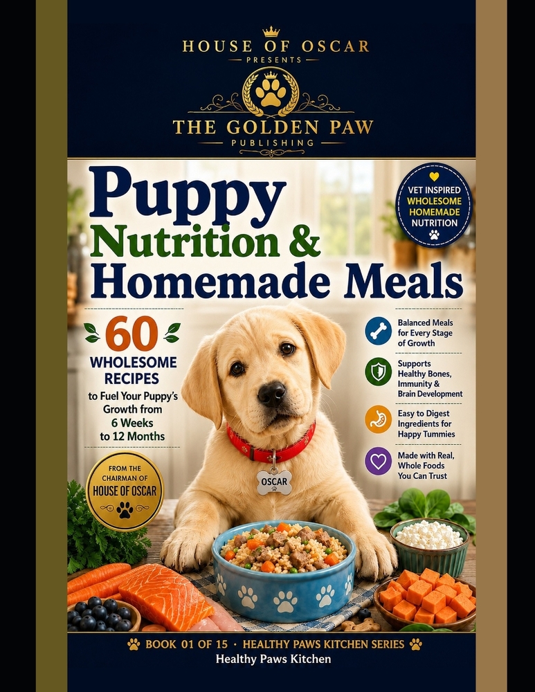 Puppy Nutrition & Homemade Meals: 60 Wholesome Recipes to Fuel Your Puppy's Growth from 6 Weeks to 12 Months cover