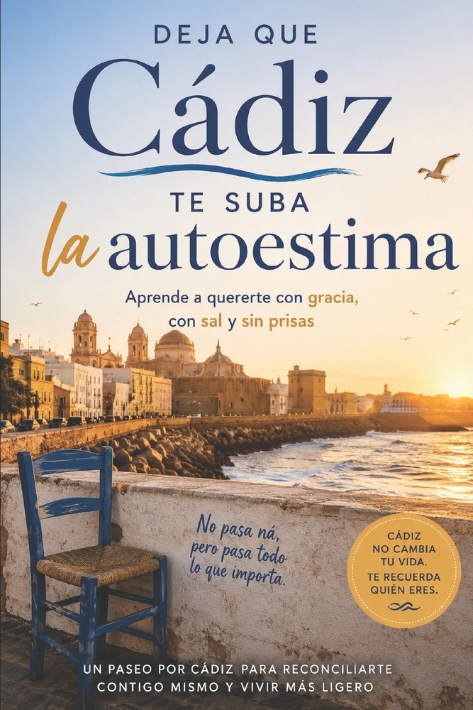 Deja que Cádiz te suba la autoestima: Un paseo por Cádiz para reconciliarte contigo mismo y vivir más ligero cover