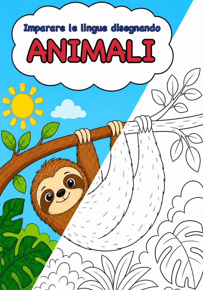 Imparare le lingue disegnando Animali cover