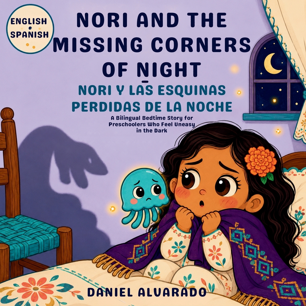 Nori and the Missing Corners of Night - Nori y las Esquinas Perdidas de la Noche: A Bilingual Bedtime Story for Preschoolers Who Feel Uneasy in the Da cover