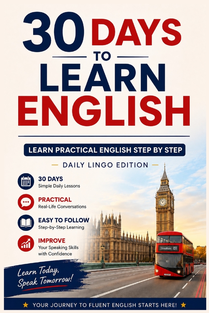 30 Days to Learn English: Learn Practical English Step by Step in Just 30 Days Everyday Vocabulary, Conversations & Exercises for Beginners cover
