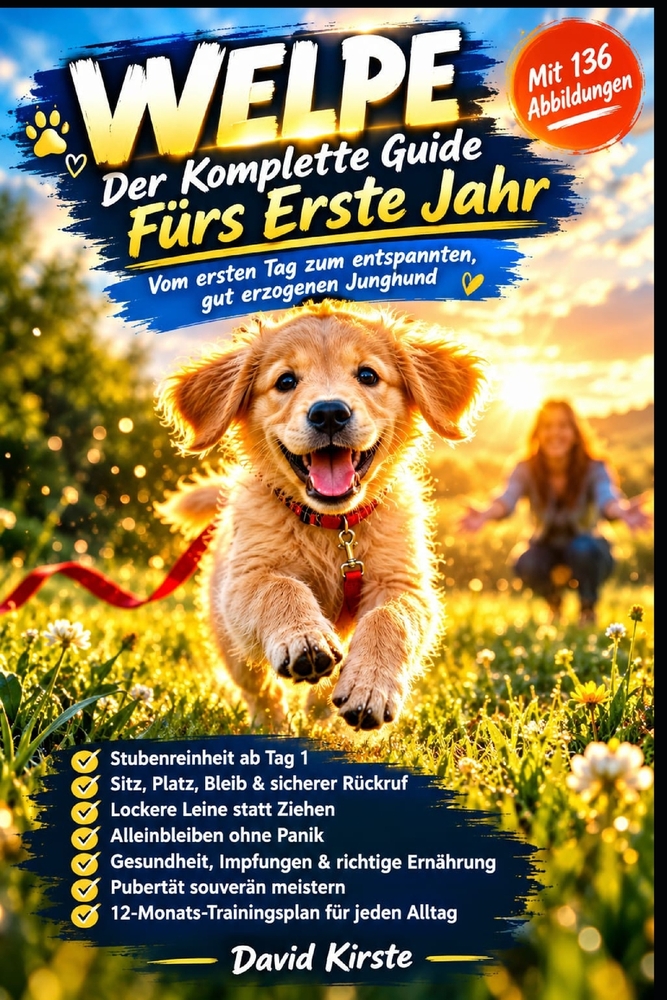 Welpe: Das erste Jahr: Der vollständige Woche-für-Woche-Guide für Erziehung, Sozialisation, Gesundheit und Ernährung - vom ersten Tag bis zum ersten G cover